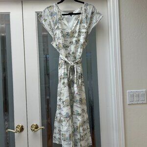 Talbots printed cotton midi dress